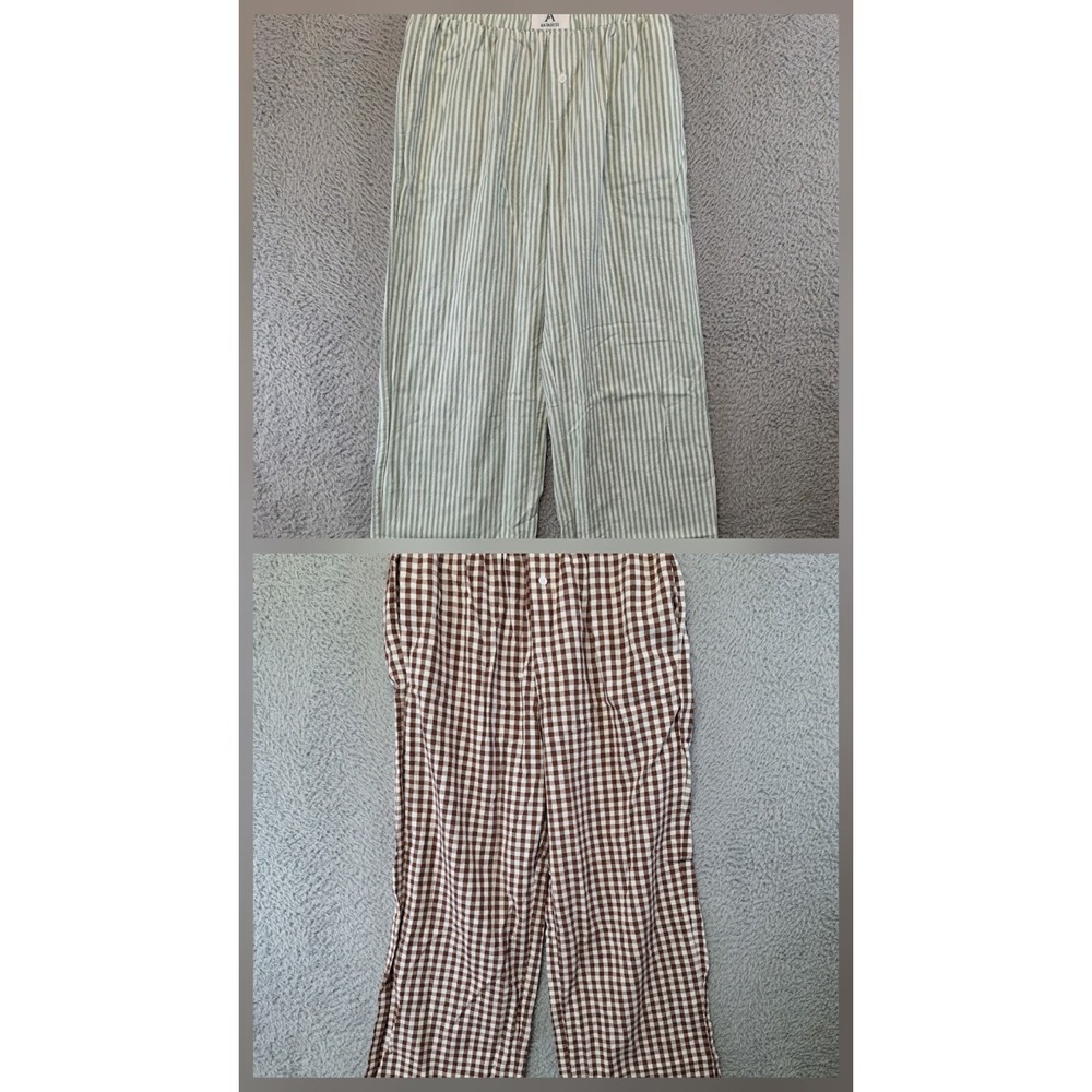 Lot of 2 Anrabess Lounge Pants Womens S (Fits 27x26.5) Multi Rayon Elastic Waist